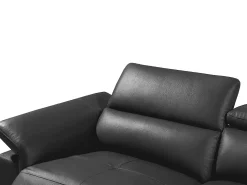 Hot LINEA SOFA Sofá de canto direito relax elétrico em pele Cinza - PASCALINE Cinza antracite
