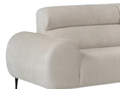Vente-unique Sofá de canto direito tecido chenille cor 5 lugares MALIADA Bege