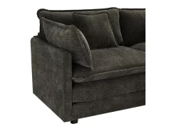 Discount ModernLuxe Sofá de canto em chenille de 3 lugares - com apoio para os pés modular - Cinza Cinzento