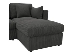 Clearance ModernLuxe Sofá de canto em forma de U - 6 lugares - con apoios de braço ajustáveis - con descanso de pés removível - Veludo canelado - cinza Cinzento