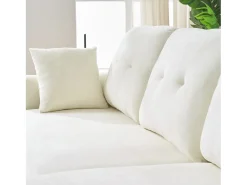 Best Hauss Spole Sofá de canto em forma de U com 3 lugares e espaço para arrumação - Sofá-cama em tecido chenille - Bege