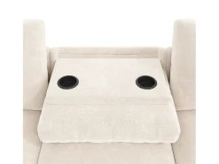Best Hauss Spole Sofá de canto em formato L com 4 lugares, com entradas USB e Type-C e espaço para arrumação - Tecido chenille Bege