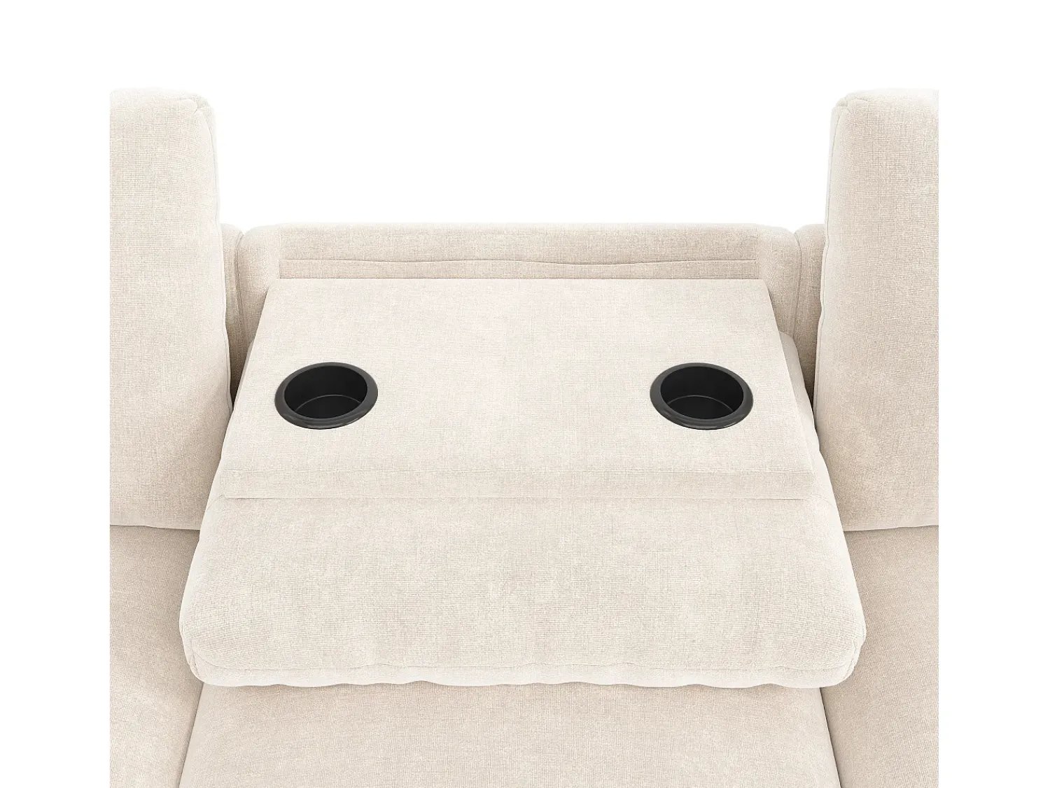Best Hauss Spole Sofá de canto em formato L com 4 lugares, com entradas USB e Type-C e espaço para arrumação - Tecido chenille Bege
