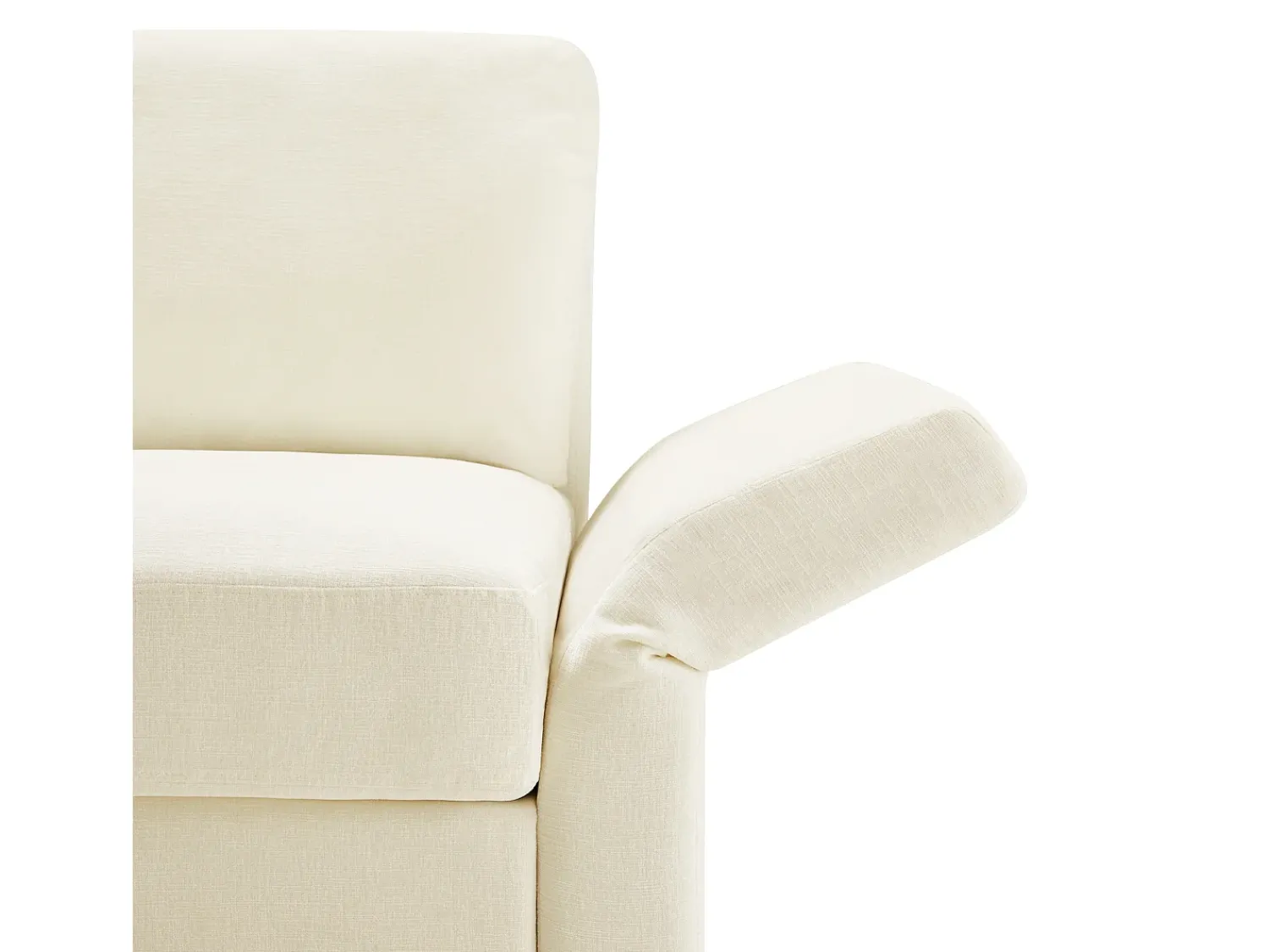 Sofá*ModernLuxe Sofá de canto em L - 3 lugares - com descanso para os pés - 4 almofadas - braços ajustáveis - Bege