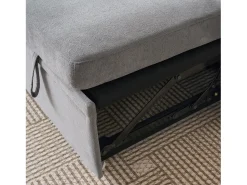 Clearance Hauss Spole Sofá de canto em L de 3 lugares - Sofá-cama com arrumação e almofada - Tecido chenille Cinzento
