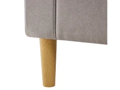 Discount Hauss Spole Sofá de canto em L de 3 lugares com 2 almofadas, suporte para copos e arrumação, tecido de algodão e linho cinza claro Cinzento claro