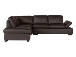 Sofá|LINEA SOFA Sofá de canto em pele Castanho - canto esquerdo - ONYX II Castanho chocolate