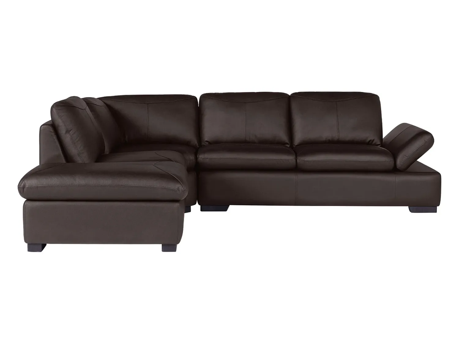 Sofá|LINEA SOFA Sofá de canto em pele Castanho - canto esquerdo - ONYX II Castanho chocolate