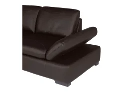 Sofá|LINEA SOFA Sofá de canto em pele Castanho - canto esquerdo - ONYX II Castanho chocolate