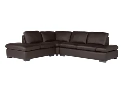 Sofá|LINEA SOFA Sofá de canto em pele Castanho - canto esquerdo - ONYX II Castanho chocolate