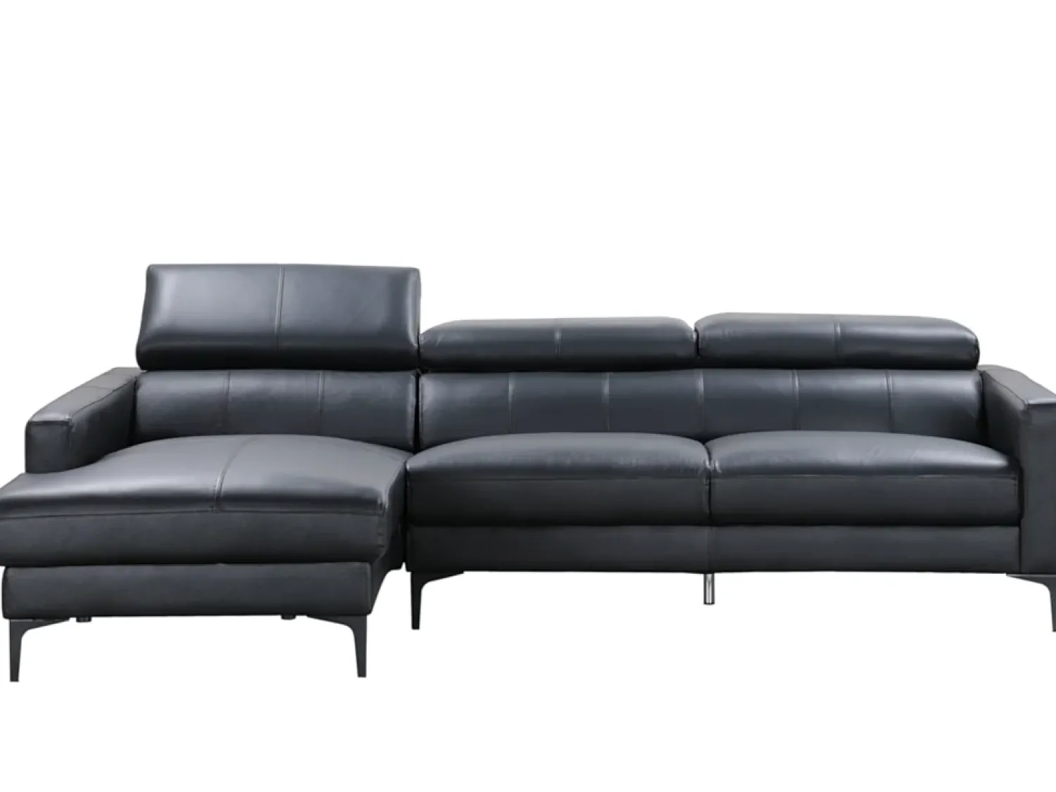 Sofá*LINEA SOFA Sofá de canto em pele de búfalo - Canto esquerdo -FLORENCE Preto