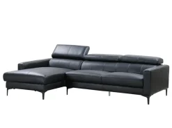 Sofá*LINEA SOFA Sofá de canto em pele de búfalo - Canto esquerdo -FLORENCE Preto