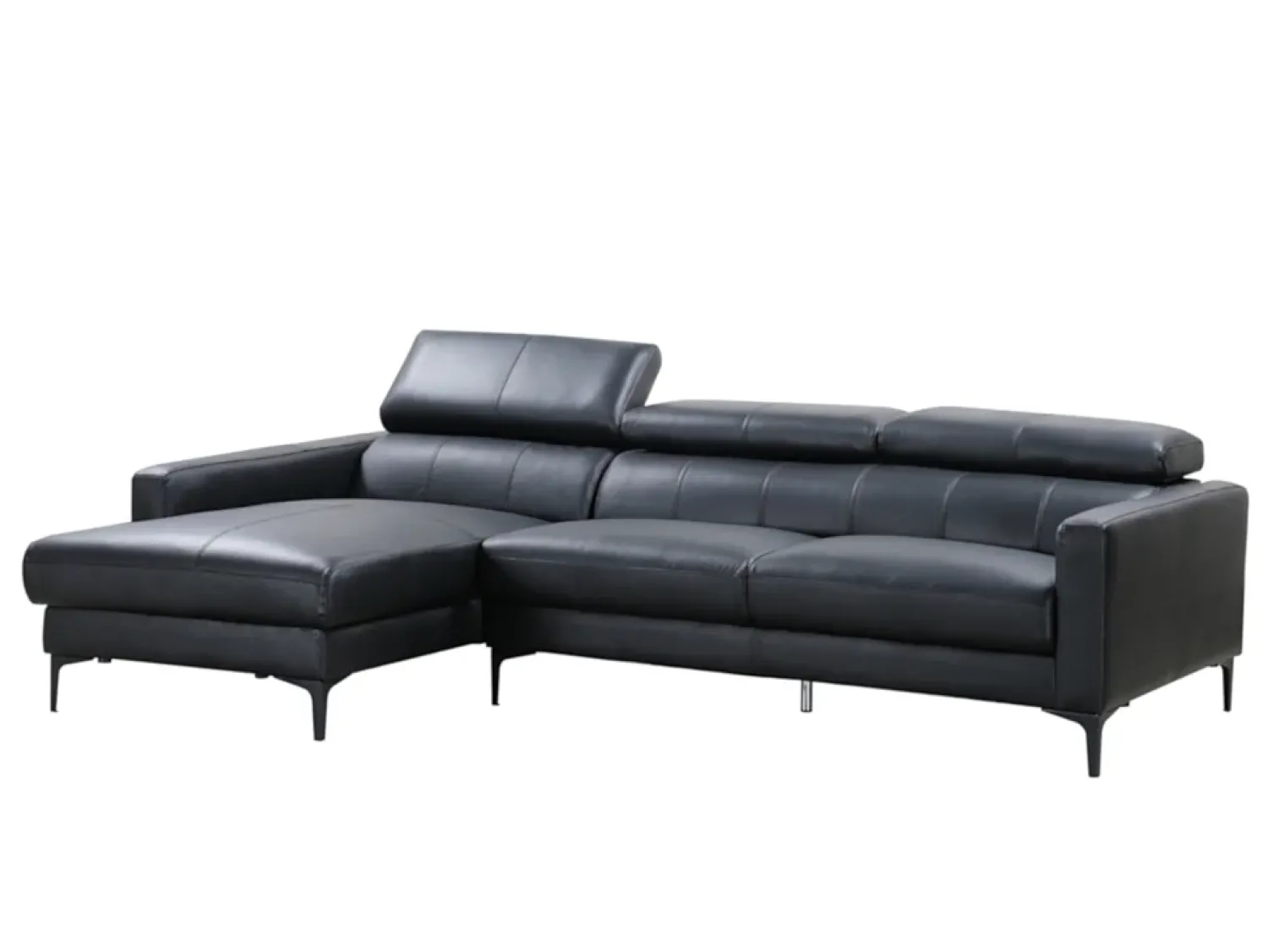 Sofá*LINEA SOFA Sofá de canto em pele de búfalo - Canto esquerdo -FLORENCE Preto