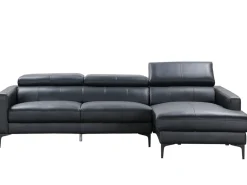Sofá*LINEA SOFA Sofá de canto em pele de búfalo - Canto direito - FLORENCE Preto