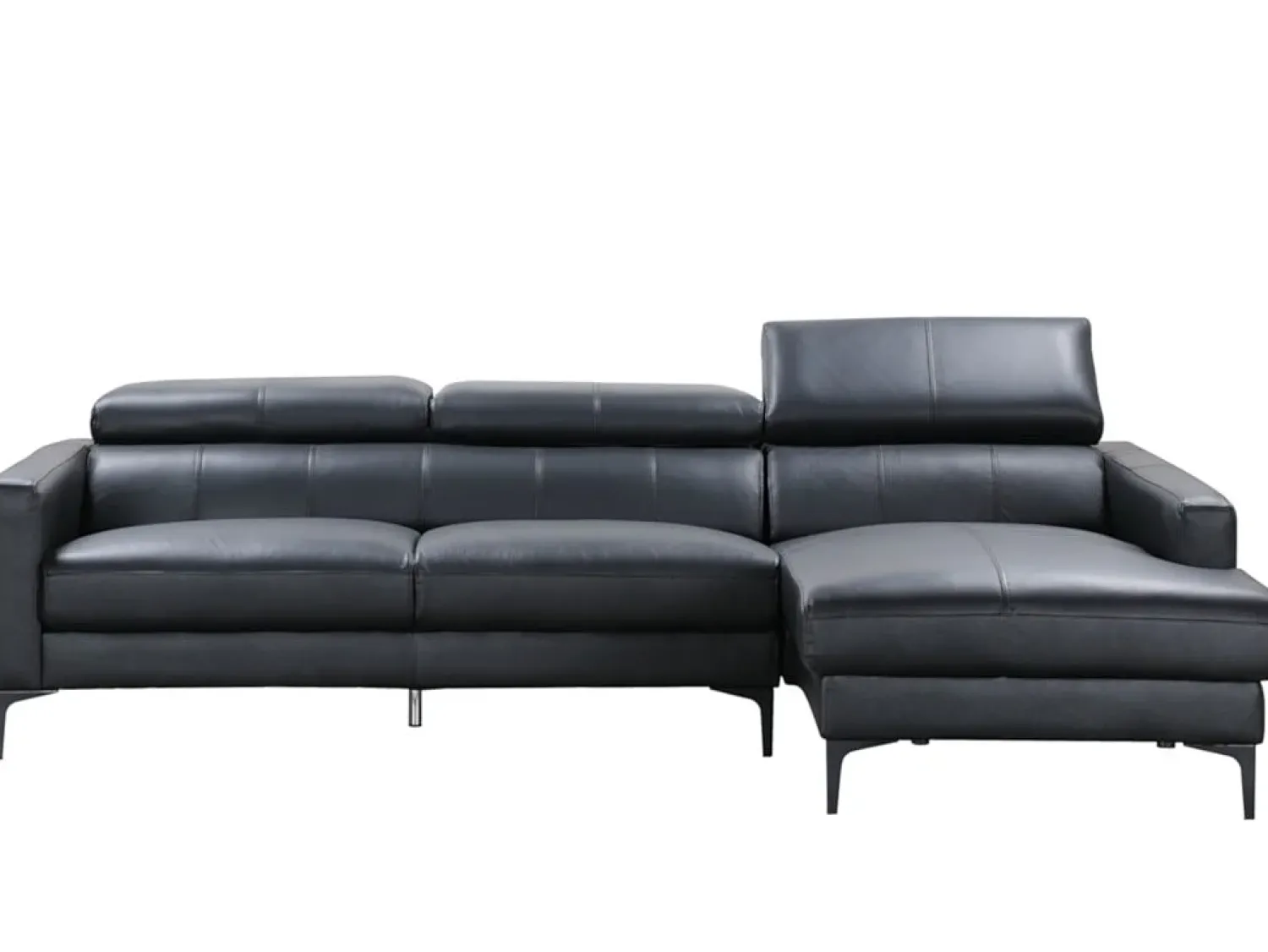 Sofá*LINEA SOFA Sofá de canto em pele de búfalo - Canto direito - FLORENCE Preto