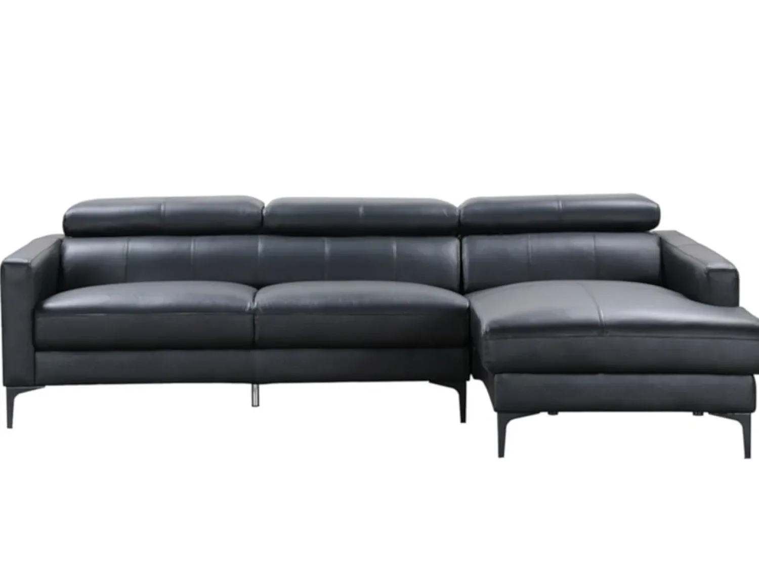 Sofá*LINEA SOFA Sofá de canto em pele de búfalo - Canto direito - FLORENCE Preto