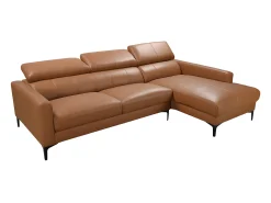 LINEA SOFA Sofá de canto em pele de búfalo Caramelo - Canto direito -FLORENCE^ Sofá