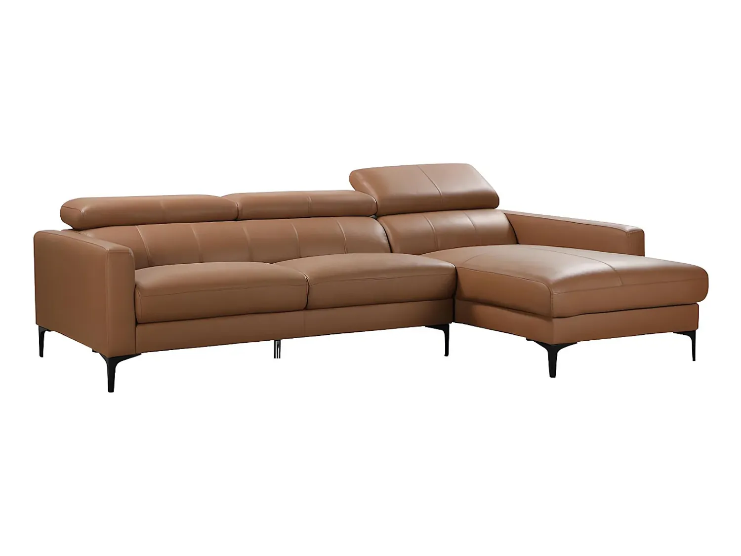 LINEA SOFA Sofá de canto em pele de búfalo Caramelo - Canto direito -FLORENCE^ Sofá