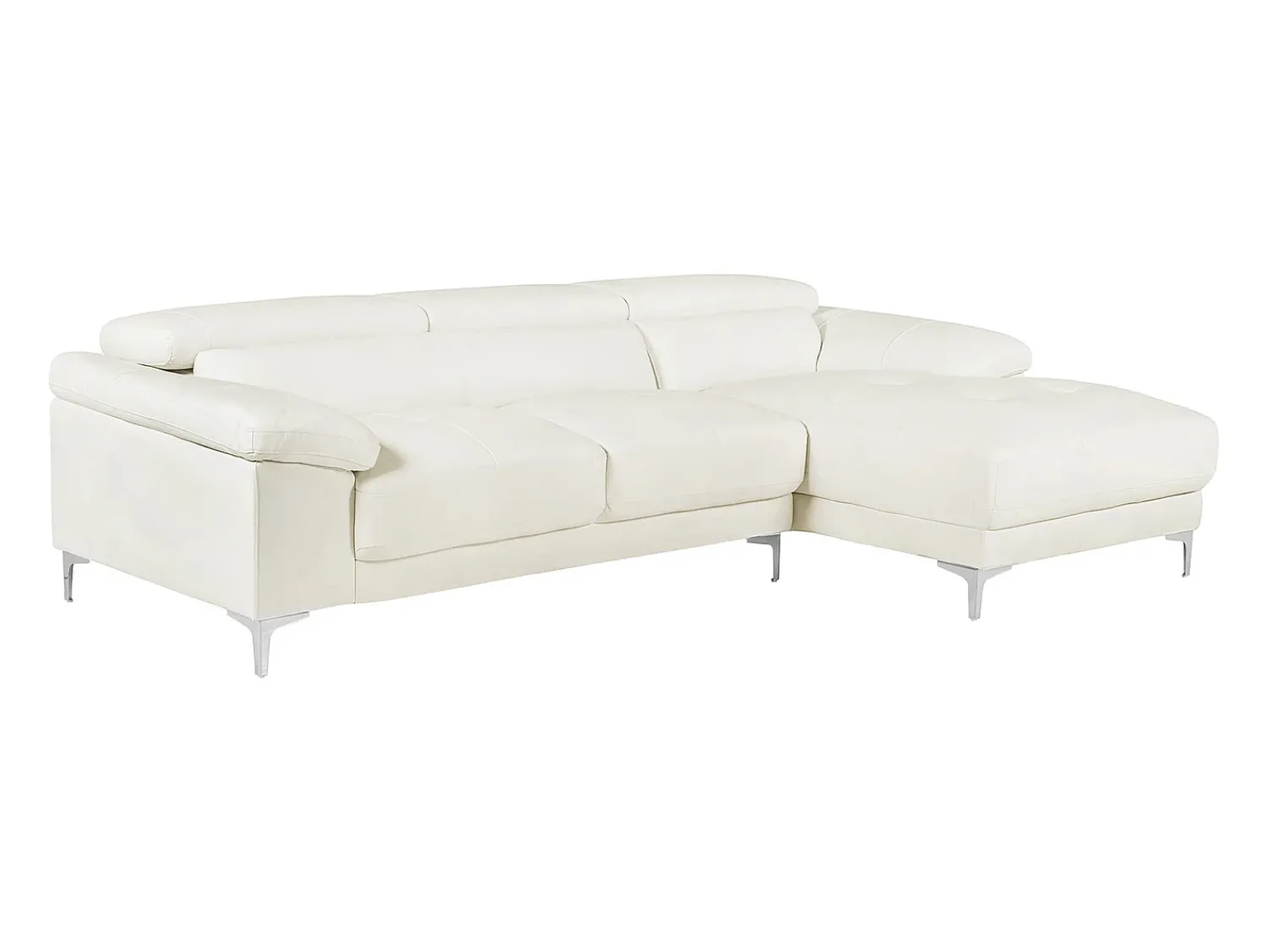 Hot LINEA SOFA Sofá de canto em pele Marfim - Canto direito - SOLANGE Branco