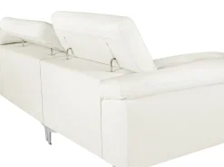 Hot LINEA SOFA Sofá de canto em pele Marfim - Canto direito - SOLANGE Branco