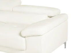 LINEA SOFA Sofá de canto em pele Marfim - Canto esquerdo - SOLANGE^ Sofá