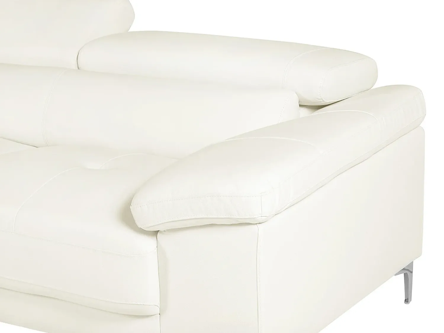 LINEA SOFA Sofá de canto em pele Marfim - Canto esquerdo - SOLANGE^ Sofá