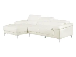 LINEA SOFA Sofá de canto em pele Marfim - Canto esquerdo - SOLANGE^ Sofá