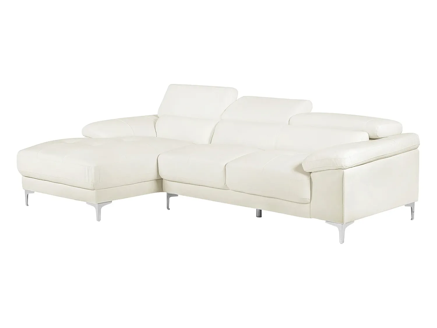 LINEA SOFA Sofá de canto em pele Marfim - Canto esquerdo - SOLANGE^ Sofá