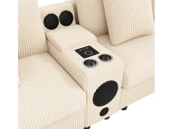 Sofá|ModernLuxe Sofá de canto em U ou L - con alto-falante Bluetooth - con espacio de armazenamento - carregador sem fio + porta USB - con porta-copos - con almofadas - Bege