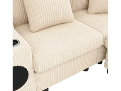 Sofá|ModernLuxe Sofá de canto em U ou L - con alto-falante Bluetooth - con espacio de armazenamento - carregador sem fio + porta USB - con porta-copos - con almofadas - Bege