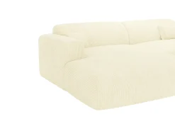 Sofá*Maison Céphy Sofá de canto esquerdo aberto veludo canelado branco-sujo POGNI de Branco sujo