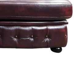Sofá*LINEA SOFA Sofá de canto esquerdo chesterfield 100% pele cereja BRENTON Bordeaux