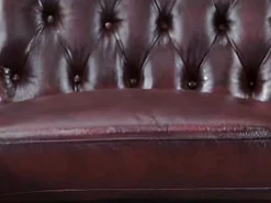 Sofá*LINEA SOFA Sofá de canto esquerdo chesterfield 100% pele cereja BRENTON Bordeaux