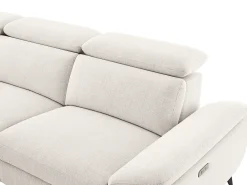 Vente-unique Sofá de canto esquerdo com relaxamento elétrico em tecido mesclado CADILO^ Sofá