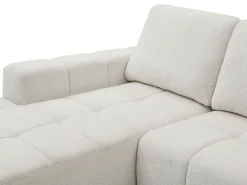 Sofá|Vente-unique Sofá de canto esquerdo convertível em tecido chenille KOUMALO Bege