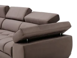 Sale Vente-unique Sofá de canto esquerdo convertível em veludo NIACATO Taupe