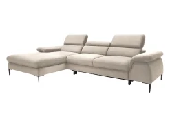 Sofá|Vente-unique Sofá de canto esquerdo convertível veludo design SEPINA de Pascal Morabito Bege