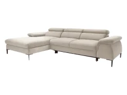 Sofá|Vente-unique Sofá de canto esquerdo convertível veludo design SEPINA de Pascal Morabito Bege