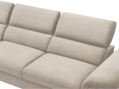Sofá|Vente-unique Sofá de canto esquerdo convertível veludo design SEPINA de Pascal Morabito Bege