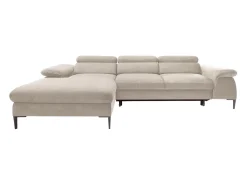 Sofá|Vente-unique Sofá de canto esquerdo convertível veludo design SEPINA de Pascal Morabito Bege