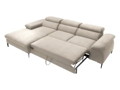 Sofá|Vente-unique Sofá de canto esquerdo convertível veludo design SEPINA de Pascal Morabito Bege