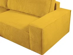 Sofá*Vente-unique Sofá de canto esquerdo convertível em veludo canelado AMELIA Amarelo
