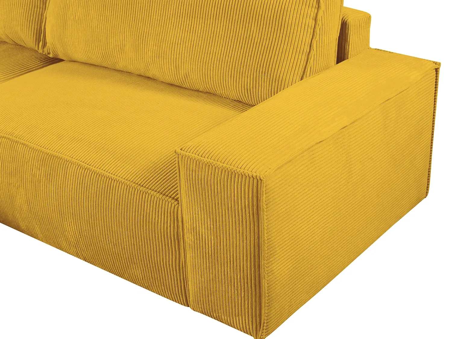 Sofá*Vente-unique Sofá de canto esquerdo convertível em veludo canelado AMELIA Amarelo