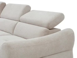 Clearance Vente-unique Sofá de canto esquerdo conversível em tecido texturizado VAVERDO Bege