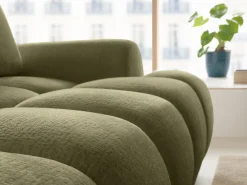 Sofá*Vente-unique Sofá de canto esquerdo conversível em tecido chenille bege FARNETA Verde