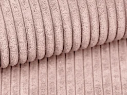 Sofá*Vente-unique Sofá de canto esquerdo convertível em veludo canelado cor-de-rosa pó AMELIA Rosa claro