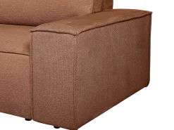 Best Vente-unique Sofá de canto esquerdo convertível tecido texturizado AMELIA Terracota