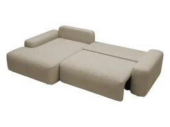 Sofá*Vente-unique Sofá de canto esquerdo convertível em tecido texturizado DAVISO Taupe