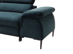 Outlet Vente-unique Sofá de canto esquerdo convertível em veludo azul-escuro design SEPINA de Pascal Morabito Azul escuro