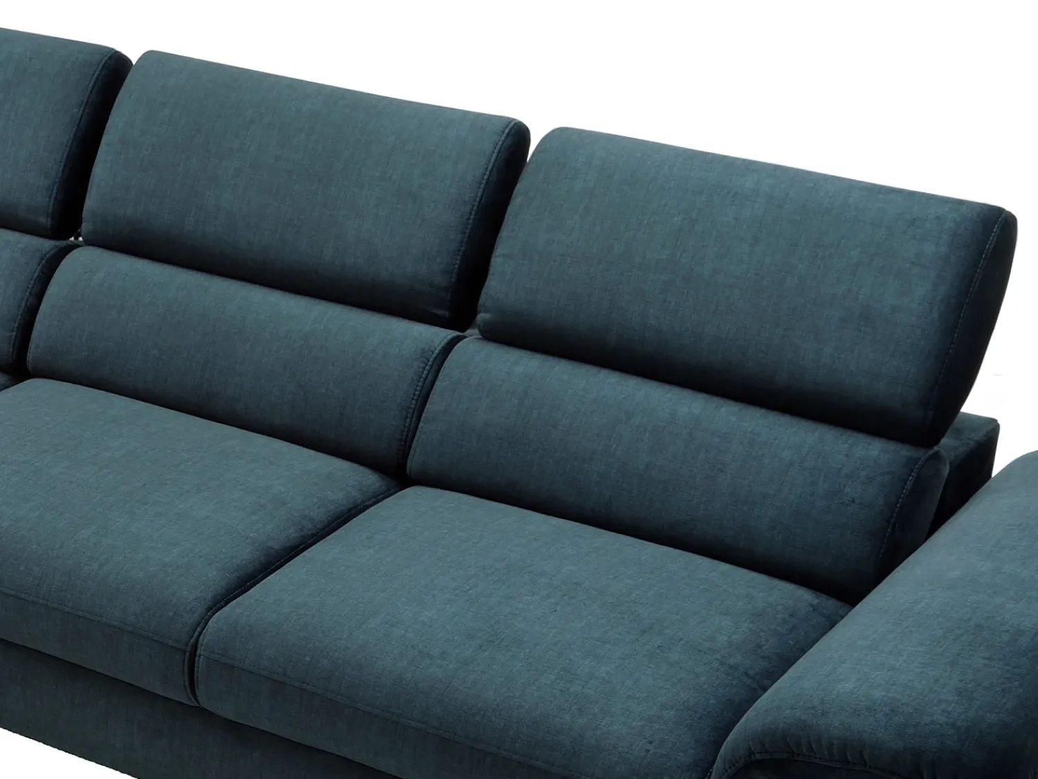 Outlet Vente-unique Sofá de canto esquerdo convertível em veludo azul-escuro design SEPINA de Pascal Morabito Azul escuro